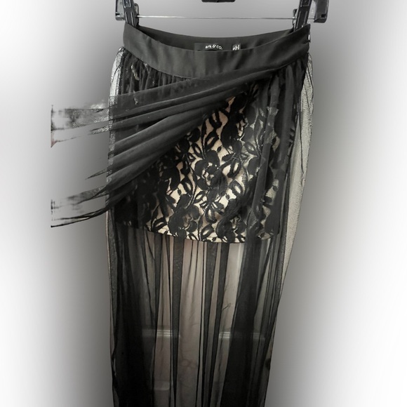 Mini Skirt With Sheer Overlay - Picture 9 of 15